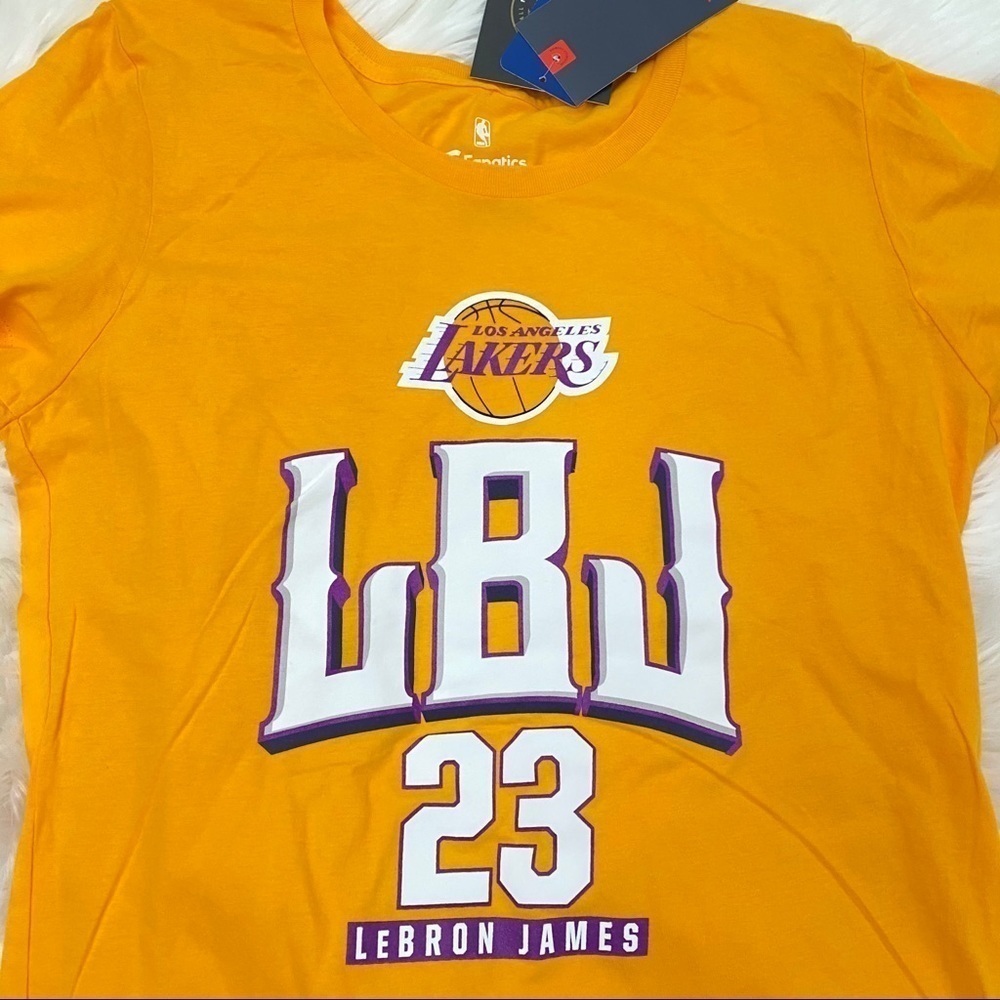Fanatics LeBron James Lakers Tee LBJ Sz Lg - Picture 2 of 5